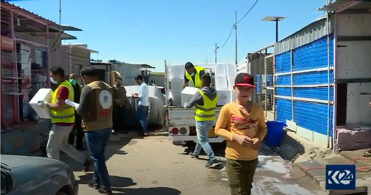 Dezgeha Xêrxwazî ya Barzanî di alîkariya aware û penaberan de berdewam e 